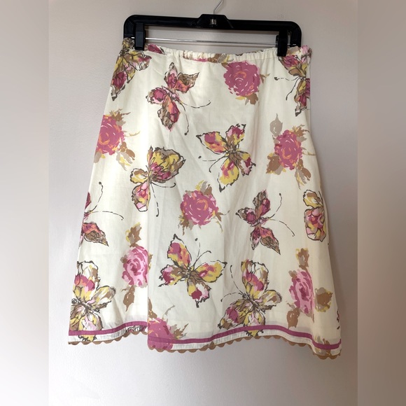 J. Jill Dresses & Skirts - J. Jill Y2K Spring Butterfly Print Skirt Size Petite Small